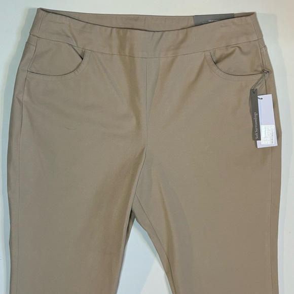 NWT Soft Surroundings Crop Pants Tan PL or Petite Large - Picture 2 of 9